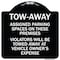 Signmission Tow Zone Assigned Parking Spaces on These Premises Violators Will Be Towed Away at Ve, BW-1818-22797 A-DES-BW-1818-22797 - alternate 1